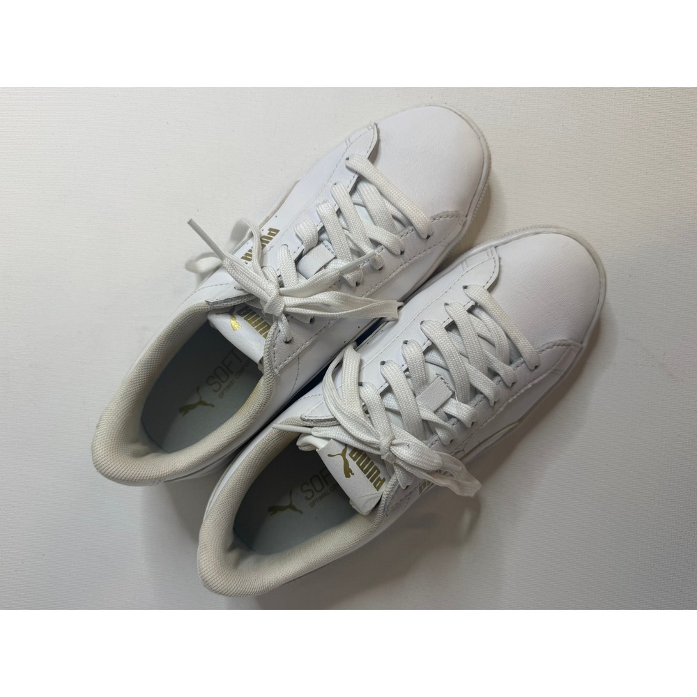 Puma Vikky v2 White Gold Leather Sneakers Womens Size 7.5 370468-01